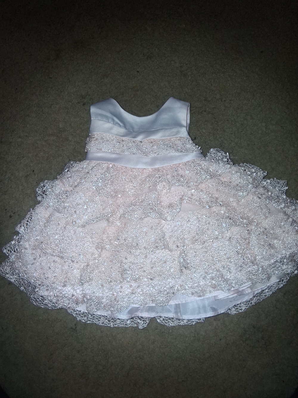 Bonnie Baby Light Pink Satin & Lace Ruffle Party Dress